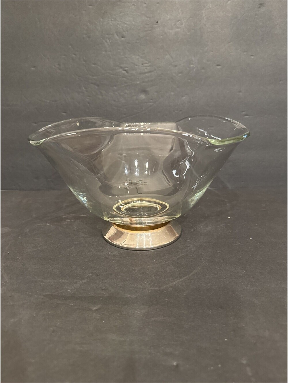 Vintage Mid Century Modern Princess House Crystal Glass Bowl 10” W By 6” H